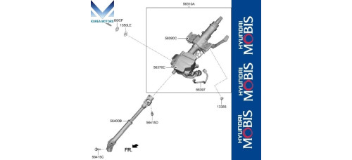 mobis steering column shaft set hyundai nexo 2018-24